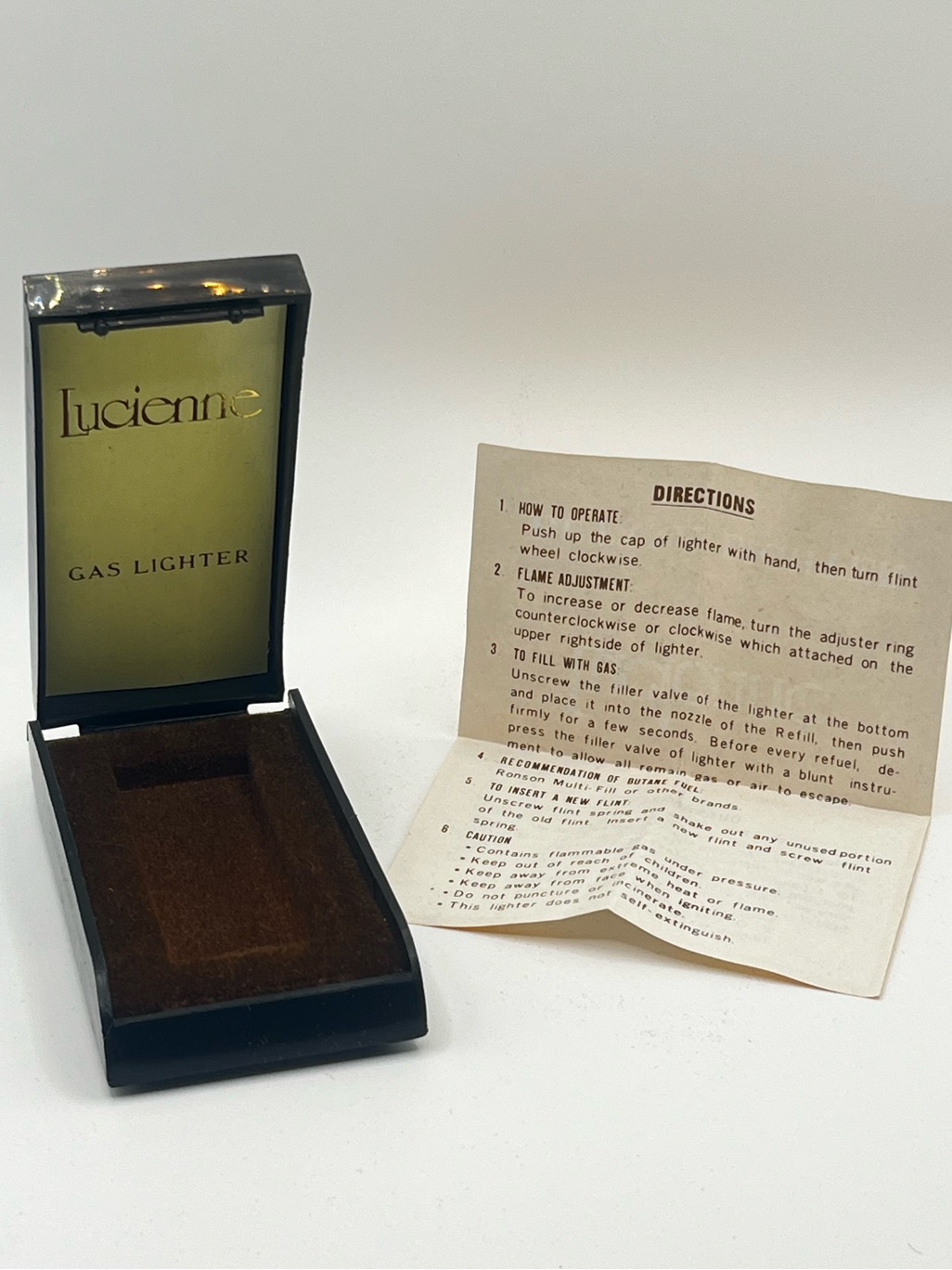 Lucienne Gas Lighter Presentation Box Vintage